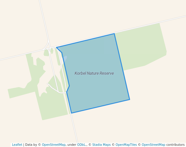 walking in Korbel Nature Reserve map in Norpa