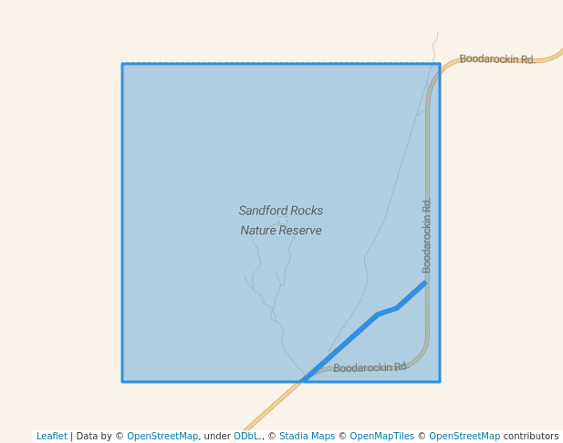 walking in Sandford Rocks Nature Reserve map in Carrabin