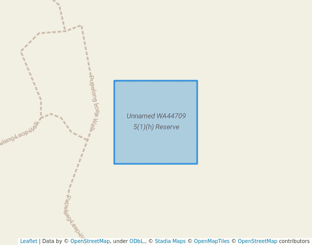 walking in Unnamed WA44709 5(1)(h) Reserve map in Meerup