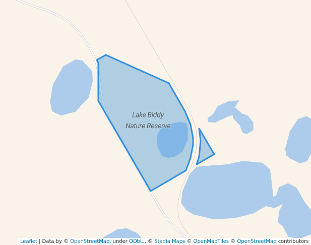 walking in Lake Biddy Nature Reserve map in Lake Biddy