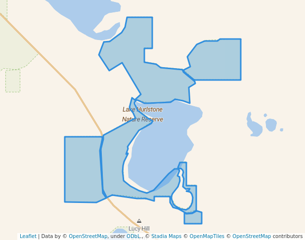 walking in Lake Hurlstone Nature Reserve map in Holt Rock