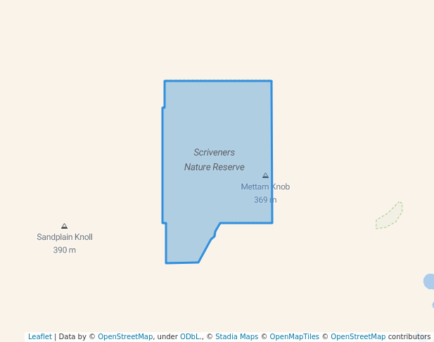 walking in Scriveners Nature Reserve map in Karlgarin
