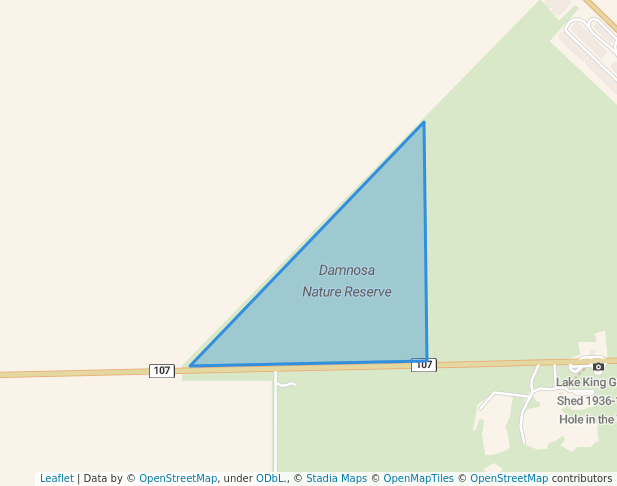 walking in Damnosa Nature Reserve map in Lake King