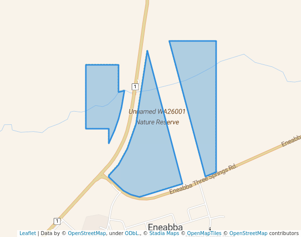 walking in Unnamed WA26001 Nature Reserve map in Warradarge