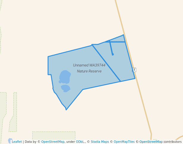 walking in Unnamed WA39744 Nature Reserve map in Warradarge