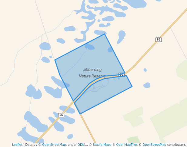 walking in Jibberding Nature Reserve map in Wubin