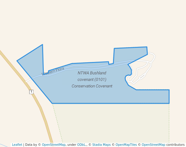 walking in NTWA Bushland covenant (0101) Conservation Covenant map in Irwin