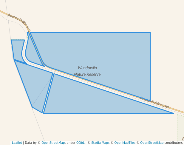 walking in Wundowlin Nature Reserve map in Barbalin