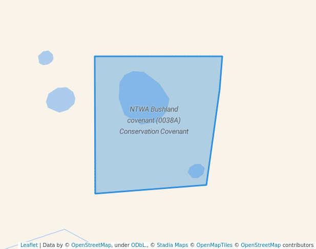 walking in NTWA Bushland covenant (0038A) Conservation Covenant map in Dukin