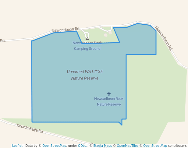 walking in Unnamed WA12135 Nature Reserve map in Dukin