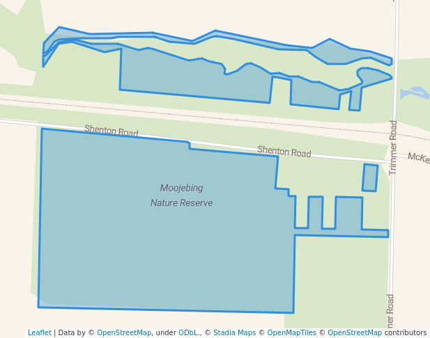 walking in Moojebing Nature Reserve map in Murdong