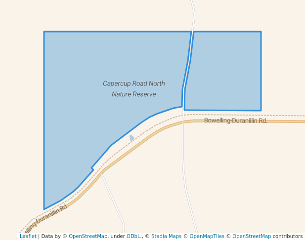 walking in Capercup Road North Nature Reserve map in Duranillin