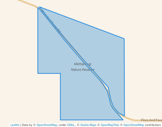 walking in Mettabinup Nature Reserve map in Mokup