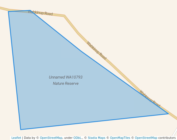 walking in Unnamed WA10793 Nature Reserve map in Mayanup