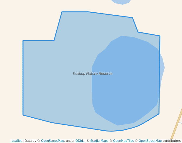 walking in Kulikup Nature Reserve map in Mayanup