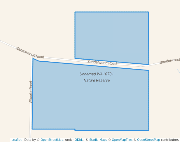 walking in Unnamed WA10731 Nature Reserve map in Muja