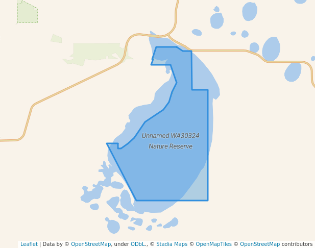 walking in Unnamed WA30324 Nature Reserve map in Kunjin