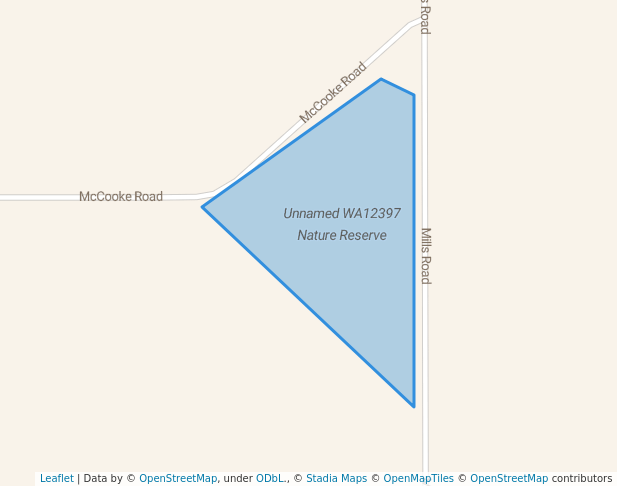 walking in Unnamed WA12397 Nature Reserve map in Kweda