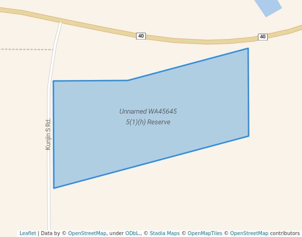 walking in Unnamed WA45645 5(1)(h) Reserve map in Kunjin