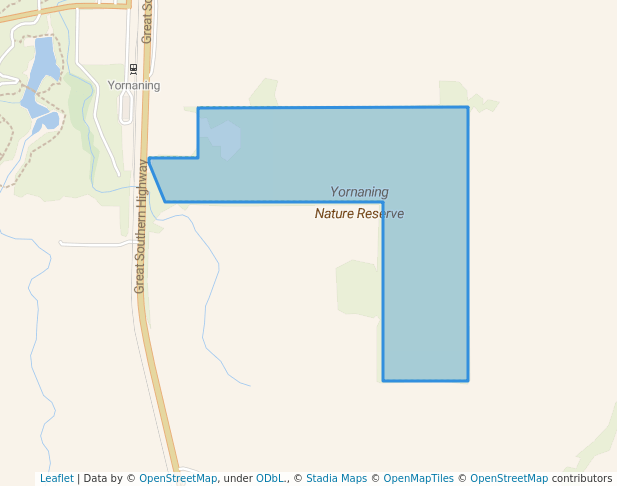 walking in Yornaning Nature Reserve map in Contine