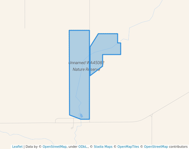 walking in Unnamed WA45082 Nature Reserve map in Kweda