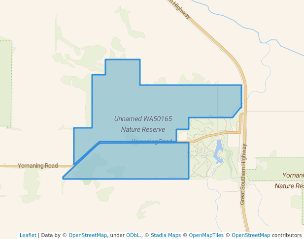 walking in Unnamed WA50165 Nature Reserve map in Contine