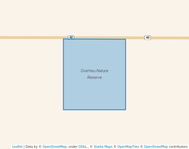 walking in Overheu Nature Reserve map in Kweda
