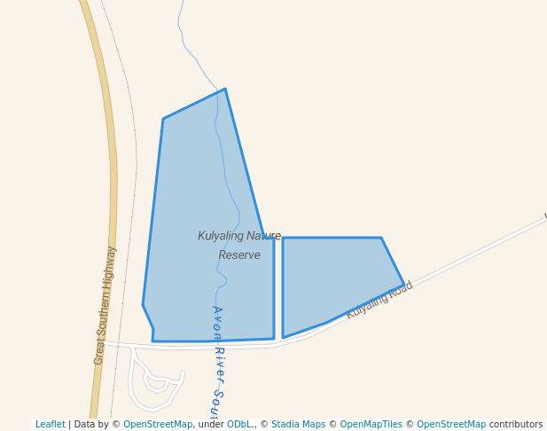 walking in Kulyaling Nature Reserve map in Kweda