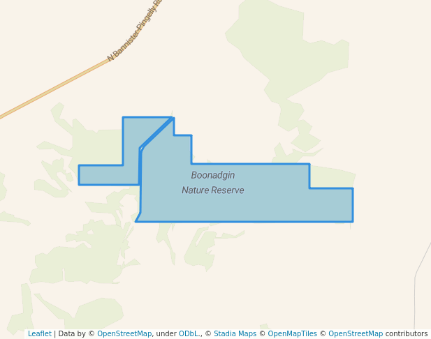 walking in Boonadgin Nature Reserve map in Dwarda