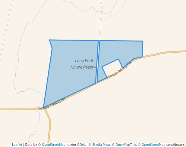 walking in Long Pool Nature Reserve map in Moora