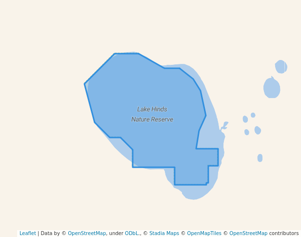 walking in Lake Hinds Nature Reserve map in Lake Hinds