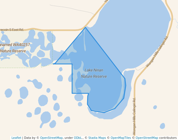 walking in Lake Ninan Nature Reserve map in Lake Hinds