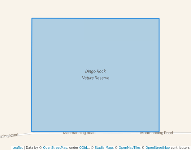walking in Dingo Rock Nature Reserve map in Lake Hinds