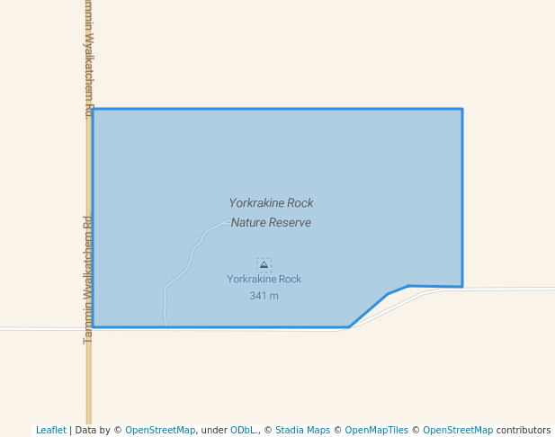 walking in Yorkrakine Rock Nature Reserve map in Tammin