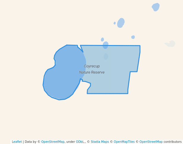 walking in Coyrecup Nature Reserve map in Murdong