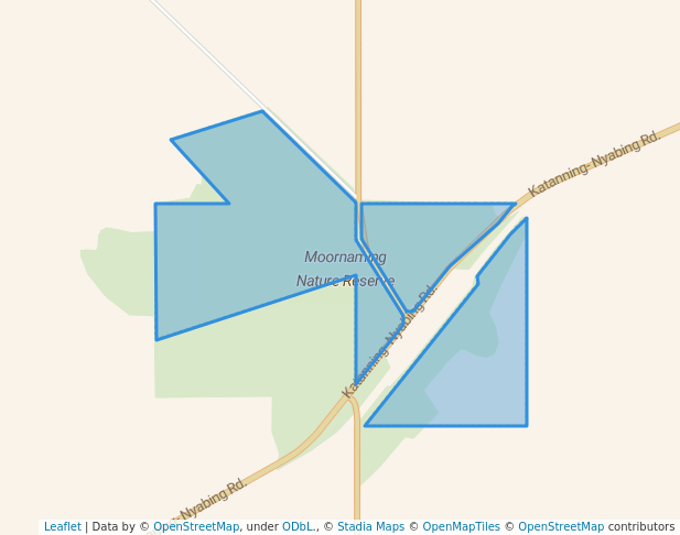 walking in Moornaming Nature Reserve map in Nyabing