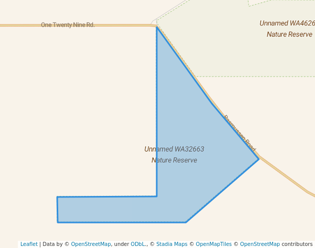 walking in Unnamed WA32663 Nature Reserve map in Nyabing