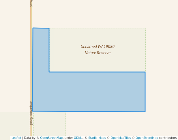 walking in Williams 15411 and 15065 NRS Addition - Gazettal in Progress map in Nyabing
