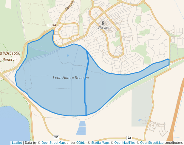 walking in Leda Nature Reserve map in Wellard