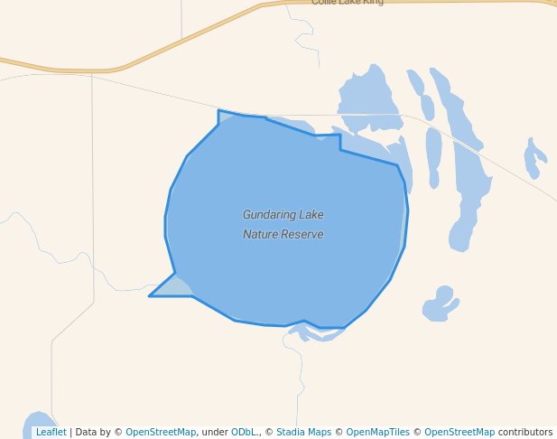 walking in Gundaring Lake Nature Reserve map in Wagin