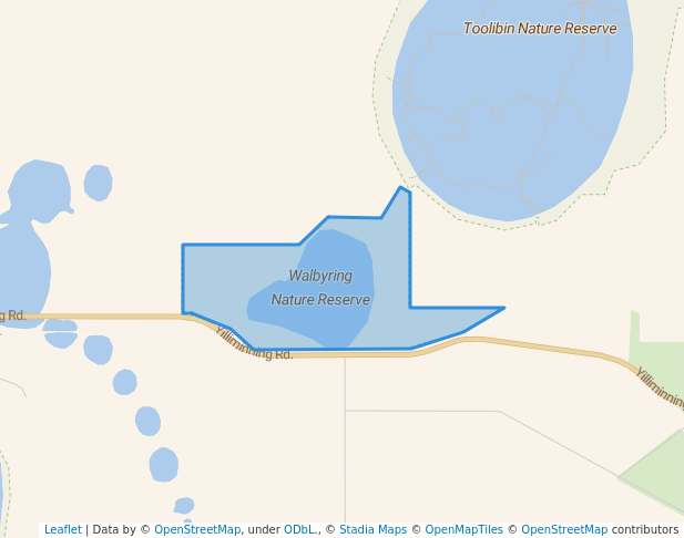 walking in Walbyring Nature Reserve map in Minigin