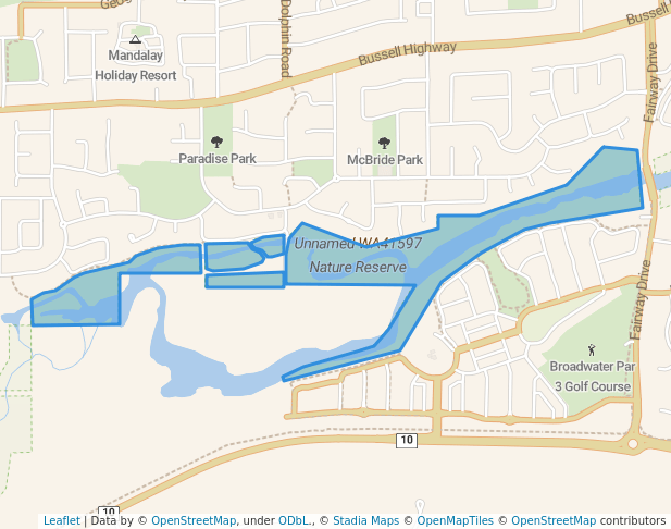 walking in Unnamed WA41597 Nature Reserve map in Abbey