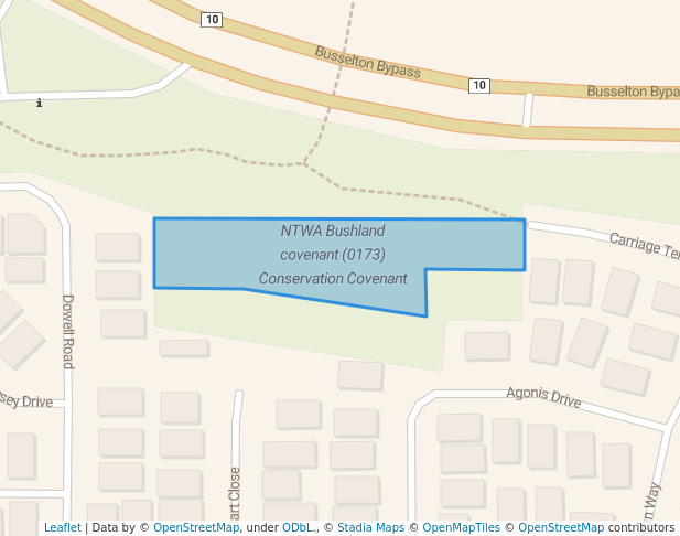 walking in NTWA Bushland covenant (0173) Conservation Covenant map in Abbey