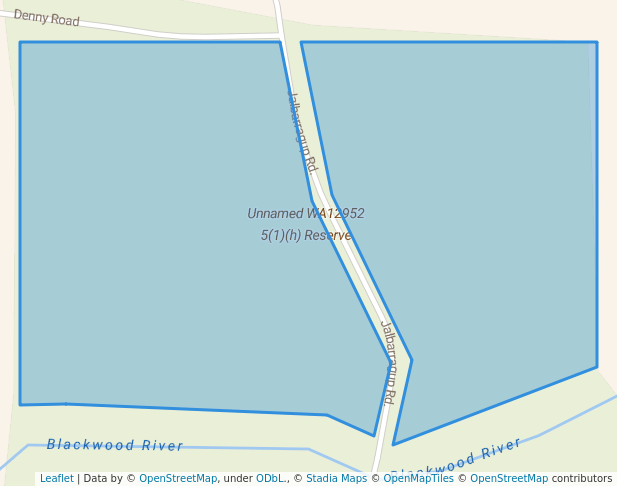 walking in Unnamed WA12952 5(1)(h) Reserve map in Nannup