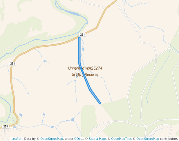 walking in Unnamed WA25274 5(1)(h) Reserve map in Nannup