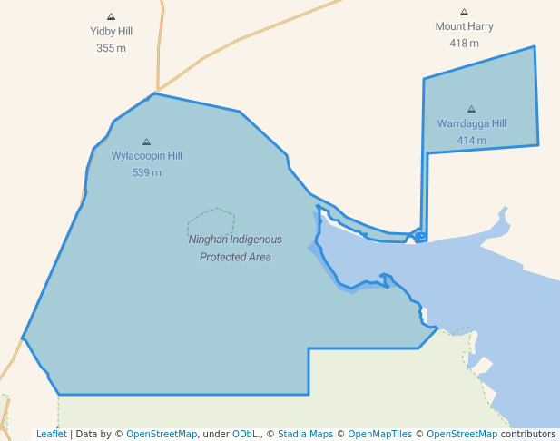 walking in Ninghan Indigenous Protected Area map in Wubin