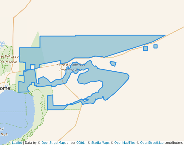 walking in Yawuru Indigenous Protected Area (IUCN Cat. VI) map in Broome