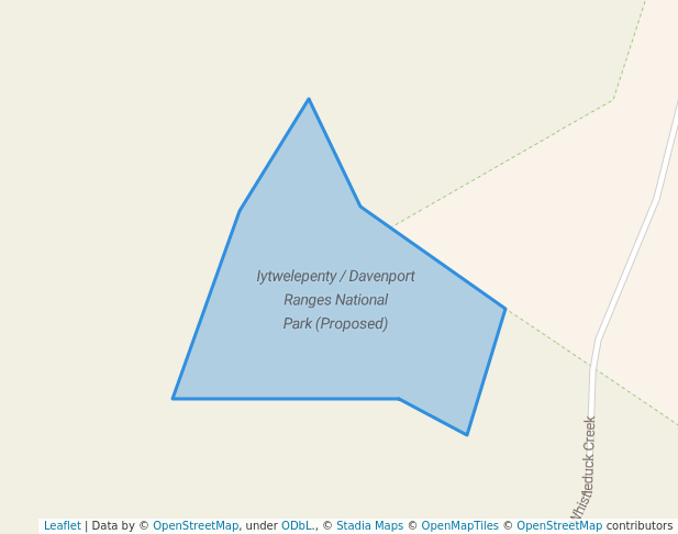 walking in Iytwelepenty / Davenport Ranges National Park (Proposed) map in Davenport