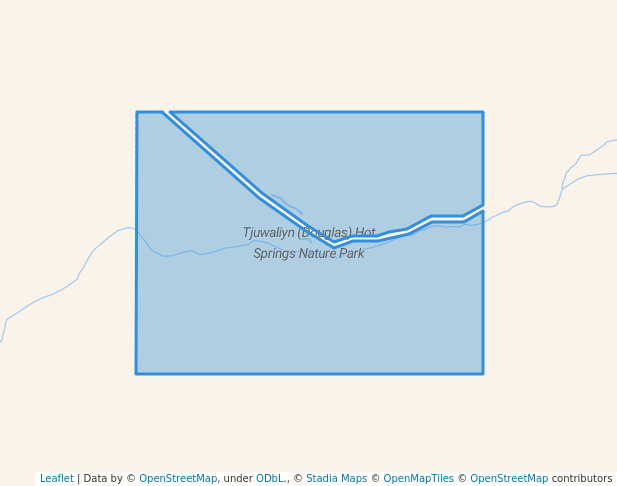 walking in Tjuwaliyn (Douglas) Hot Springs Nature Park map in Tumbling Waters