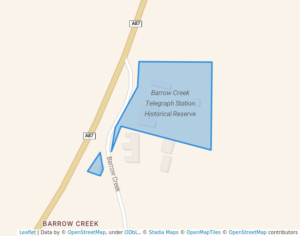 walking in Barrow Creek Telegraph Station Historical Reserve map in Davenport